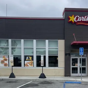 the front of the restaurant