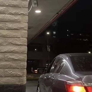 a car at a gas station