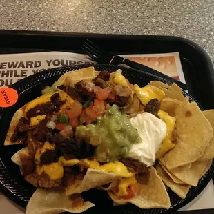 Steak super nachos for $5!!! Not bad!!