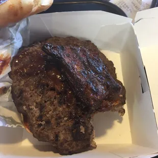 Look closely and you can see the rib on top of the beef patty. I couldn't even taste it on my first bite.