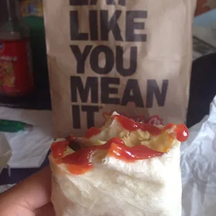 Steak and Egg Breakfast Burrito. $3.29