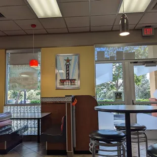 the inside of a restaurant