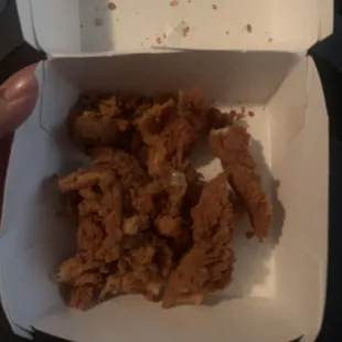 My chicken tenders but there's no chicken just breadcrumbs??