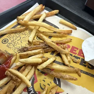 Old fries reheated in oil