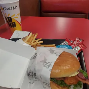 Bacon Swiss Chicken Sandwich Medium Combo