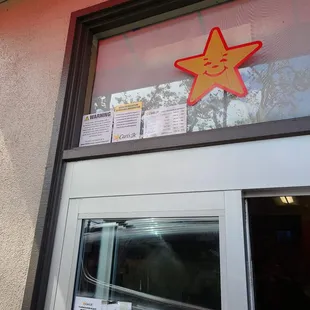 a red star on the window