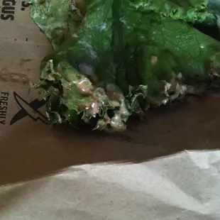 Look how black the lettuce is.... I just literally stopped by like 10 minutes ago