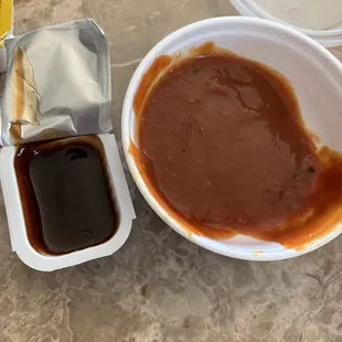 Carl's, please. Please! Bring back the packets of Western BBQ Sauce. Left is sweet and bold bbq, right is western.