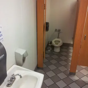 Thus was the men's room on Saturday.