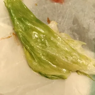The burger was so oily that I thought it was going to try to sell me a used car. Just look how slick this lettuce is.