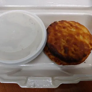 Burnt biscuits and gravy