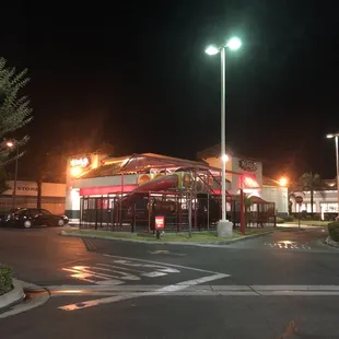 Store lights are ON.