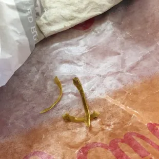 Close up of "Sticks" or something found in my turkey burger
