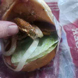 Here's what the $5.79 "zucchini star" gets you. 3 pieces of zucchini cold bun with lettuce tomato and mayo. Seriously????