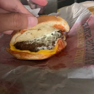 Supposedly a deluxe burger with no cheese