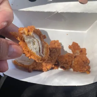 Dry hard chicken strips