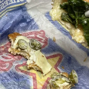 a half eaten sandwich