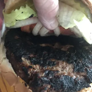 Burnt burger! Beyond Famous Star with Cheese Combo