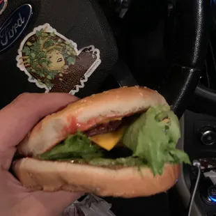 My "Double Fiery Famous Star with Cheese, extra pickle."