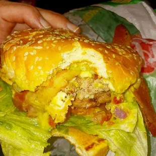 Double bacon guacamole burger