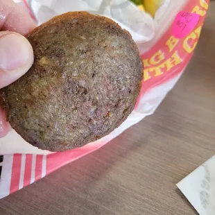 This is the side of sausage.  I swear I thought they gave me a cookie until I the grease ran down.