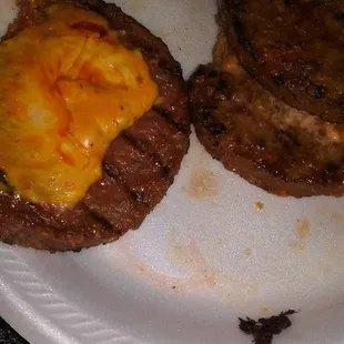 Blood from Burger on top of cheese
