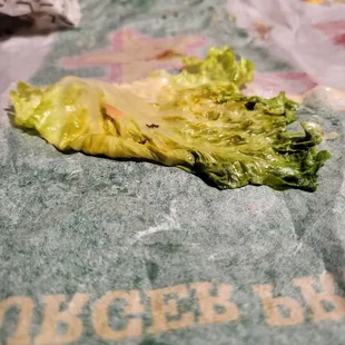 Microwaved old lettuce