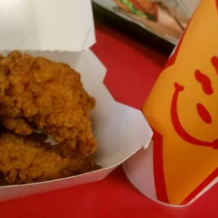 The chicken strips are yummy and warm. The quality is awesome .