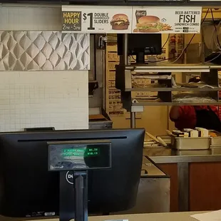 'ad' at inside the restaurant.