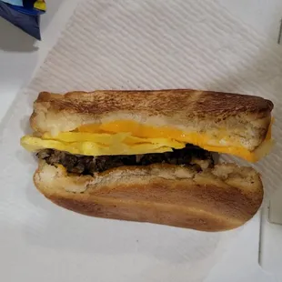 a sandwich on a napkin