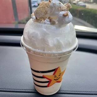 an ice cream sundae in a cup