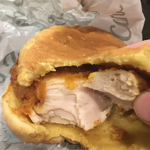 Raw chicken sandwich