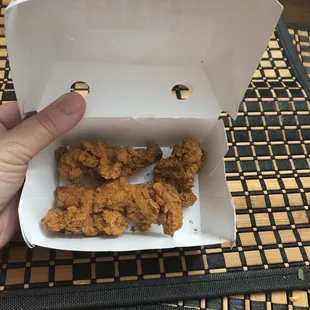 Saddest looking crispy chicken tenders...old.
