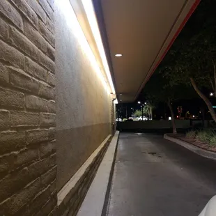 an empty street at night