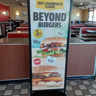 a sign for beyond burgers
