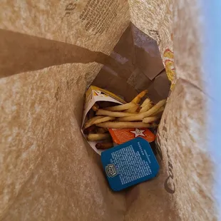 french fries in a paper bag