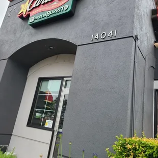 the front of the restaurant