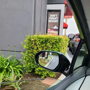 a side view mirror of a car