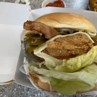 Bacon Swiss chicken combo with jalapeños