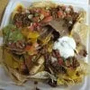 Green Burrito Nachos.