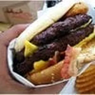 Original Six Dollar Burger in a double.