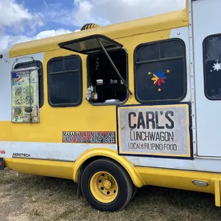 a yellow food truck