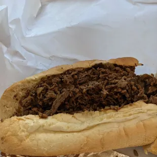 Large cheese steak with mushrooms