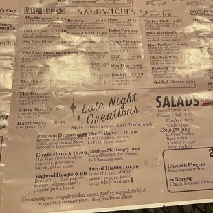 menu