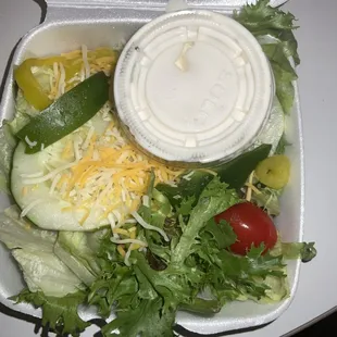Salad with ranch