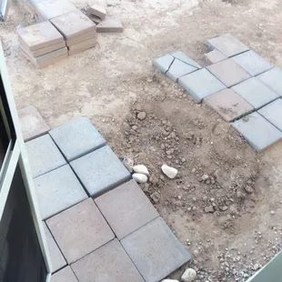 Once parked, this was the view from our door. Not charming and potentially hazardous.