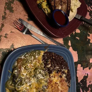 Blue Corn Enchiladas, Cowboy Meatloaf