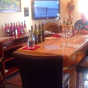 The $5 wine tasting in a cozy setting.