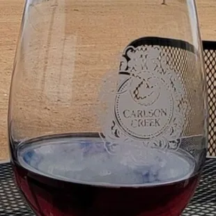 a glass of red wine