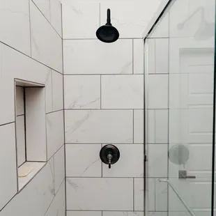 Tile and glass shower